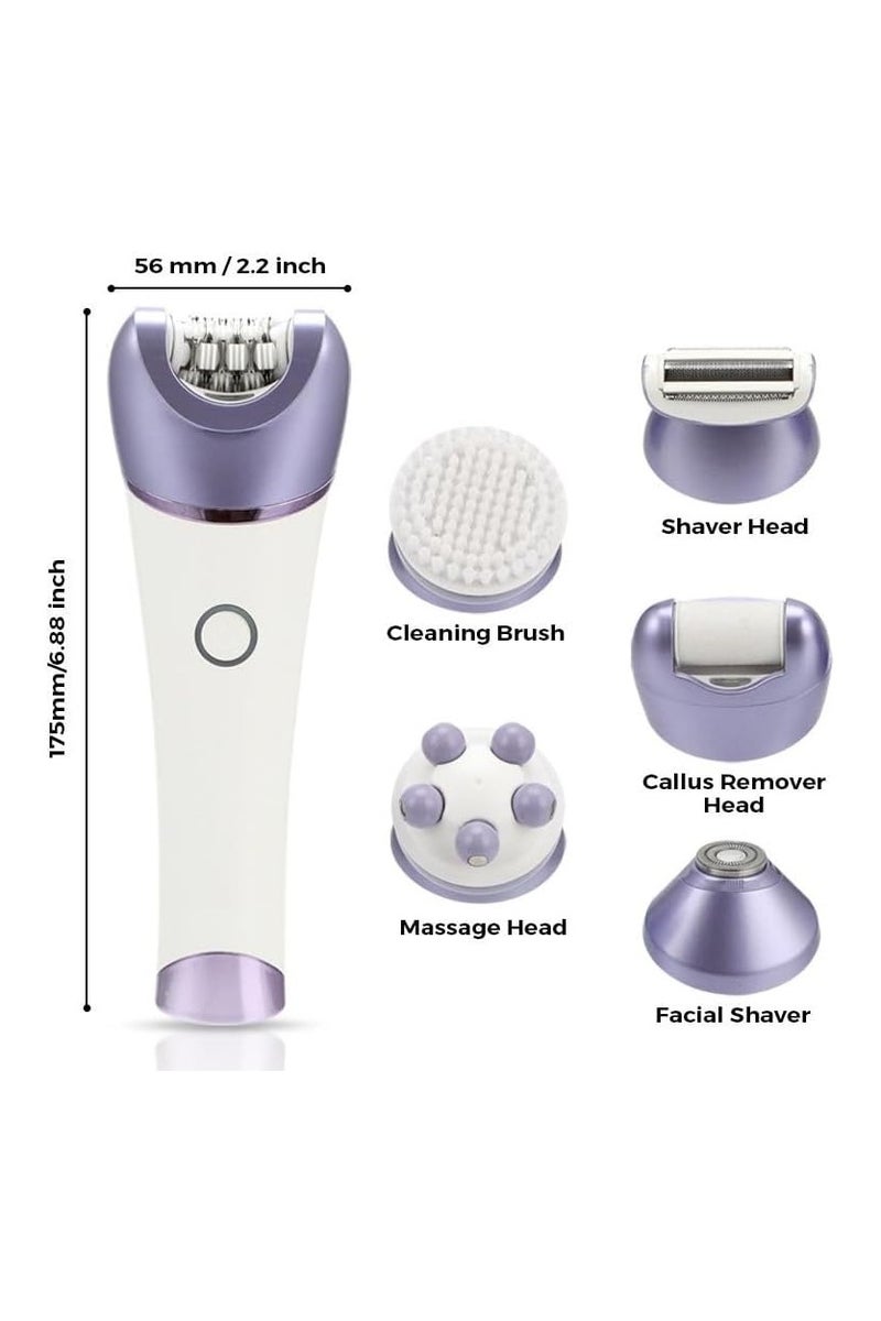Denx 6-in-1 SmoothGlide Wet & Dry Electric Epilator for Women with LED Light - Image 2