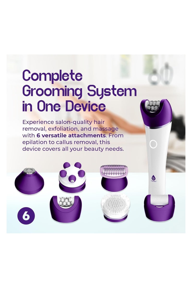 Denx 6-in-1 SmoothGlide Wet & Dry Electric Epilator for Women with LED Light - Image 3