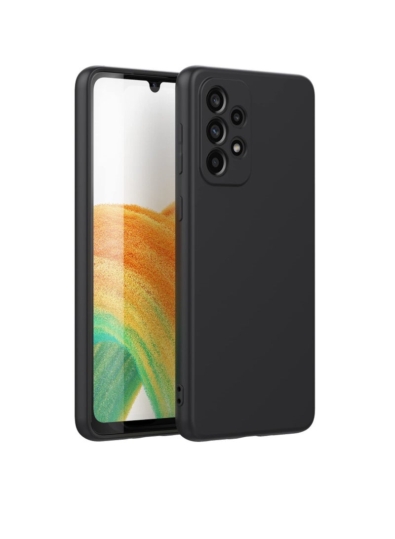 erorex For Samsung Galaxy A53 5g Silicone Case Soft Flexible Silicone Tpu Shockproof Rubber Back Cover Black - Image 1