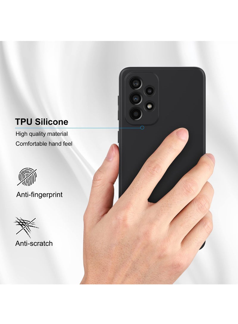 erorex For Samsung Galaxy A53 5g Silicone Case Soft Flexible Silicone Tpu Shockproof Rubber Back Cover Black - Image 3