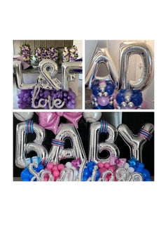 Party with Emma Silver Letter A to Z Balloons 32 inch Large Alphabet Balloons Silver Helium Foil Letter Balloon Banner for Birthday Party Anniversary Wedding Decoration (Silver-V)  - Image 5
