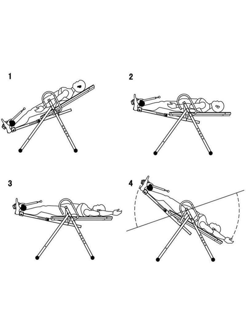 الحلم طاولة انقلاب، طاولة انقلاب شديدة التحمل بسعة 330 رطلاً، آلة شد الظهر لإزالة الضغط، معدات تدريب القوة مع مسند للرأس، قفل للكاحل، حزام حماية قابل للتعديل، نطاق تعديل كبير للغاية من 4.8 إلى 6.4 قدم - Image 5