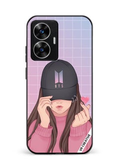 Protective Case Cover For Realme C55 Bts Cap Girl Design Multicolour