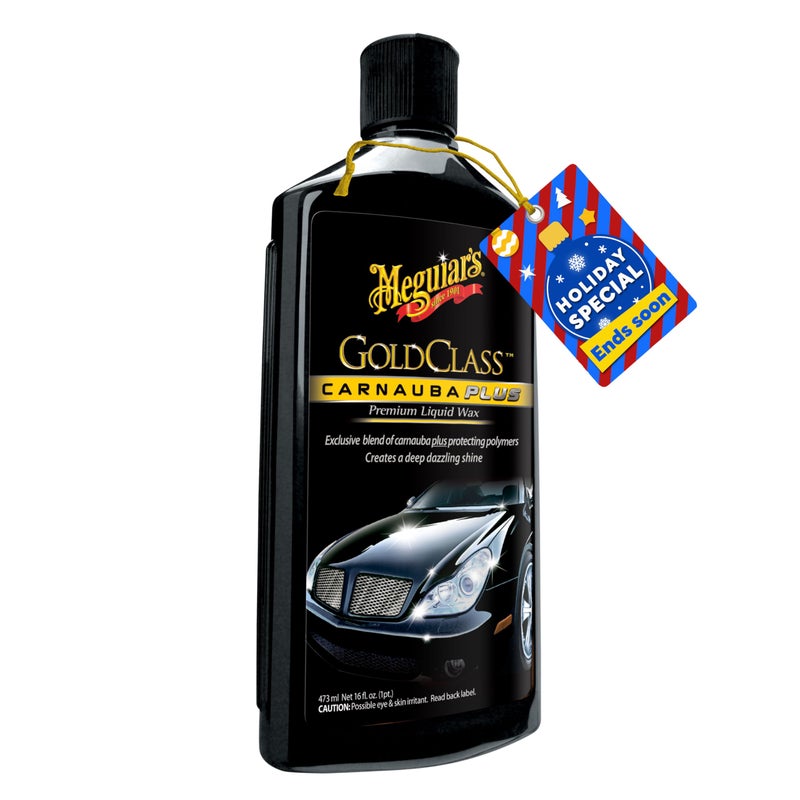Meguiar's Gold Class Carnauba Plus Premium Liquid Wax Kit, Car Detailing Kit with a Pure Carnauba Wax Blend and a Foam Applicator Pad for Keeping Glossy Paint Protected Like a Pro, 16 Oz Bottle - Image 1