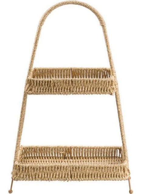 Synthetic Wicker 2 Tier Square Presentation Rack