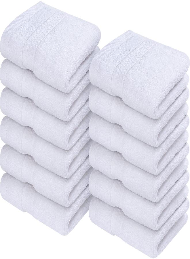Utopia Towels Utopia Towels [12 Pack Premium Wash Cloths Set (12 x 12 Inches) 100% Cotton Ring Spun, Highly Absorbent and Soft Feel Essential Washcloths for Bathroom, Spa, Gym, and Face Towel (White)  - Image 1
