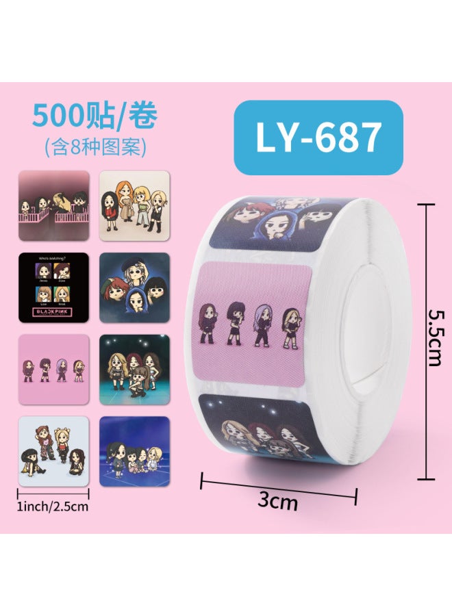 Liyuan Blackpink Sticker Idol Peripheral Expression Bag Sticker Sticker Sticker Roll Sticker - Image 1