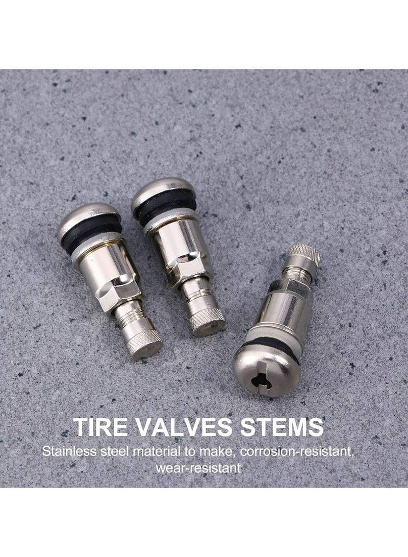 CMGTYYD Tire Valve Stems, 10 Pcs Outer Mount Metal Valve Stem High-Pressure Metal Clamp-in Valves, Stainless Steel Bolt- in Wheel Valve Stems Replacement, for Car Tubeless Rim Holes - Image 2