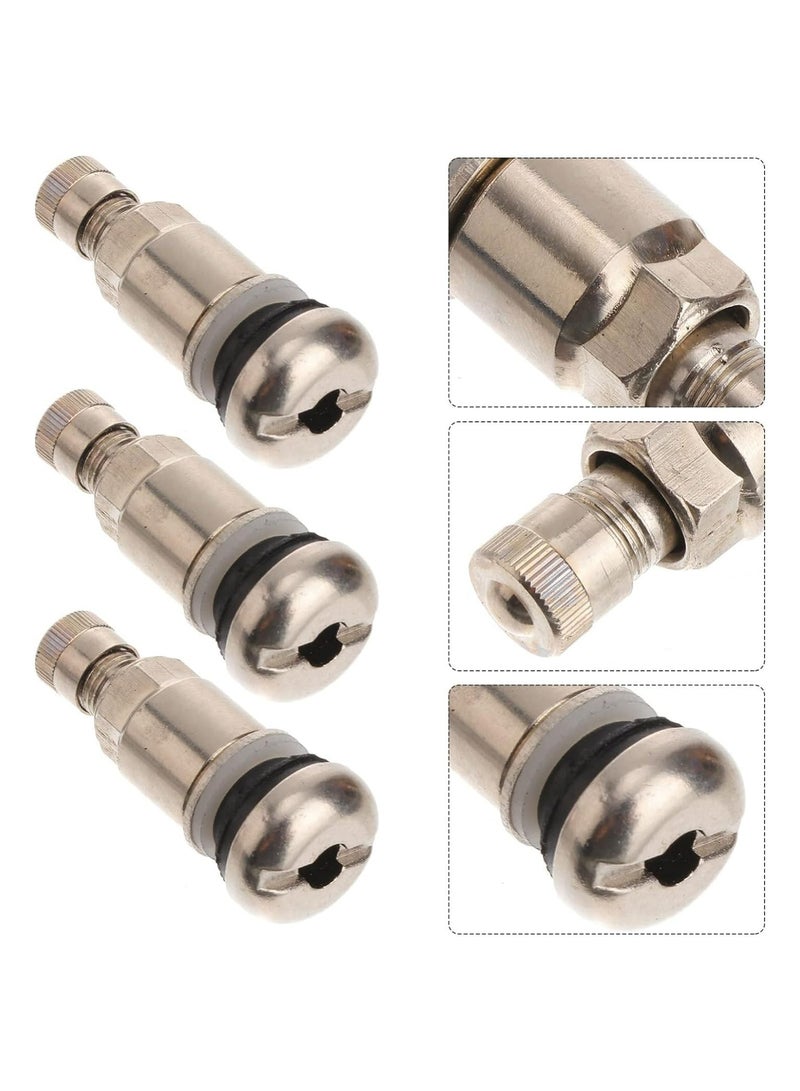 CMGTYYD Tire Valve Stems, 10 Pcs Outer Mount Metal Valve Stem High-Pressure Metal Clamp-in Valves, Stainless Steel Bolt- in Wheel Valve Stems Replacement, for Car Tubeless Rim Holes - Image 3
