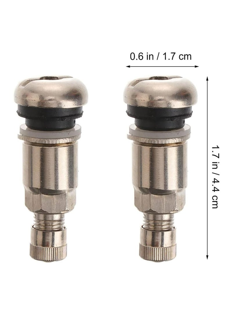CMGTYYD Tire Valve Stems, 10 Pcs Outer Mount Metal Valve Stem High-Pressure Metal Clamp-in Valves, Stainless Steel Bolt- in Wheel Valve Stems Replacement, for Car Tubeless Rim Holes - Image 4