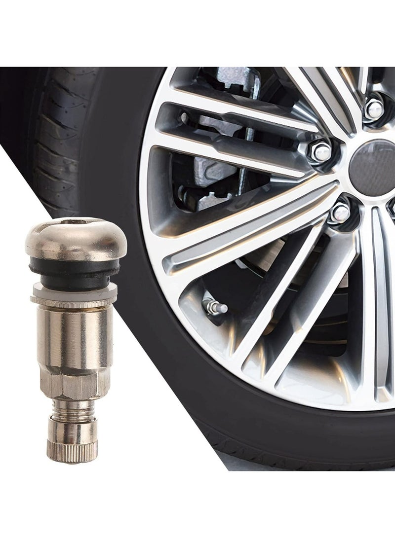 CMGTYYD Tire Valve Stems, 10 Pcs Outer Mount Metal Valve Stem High-Pressure Metal Clamp-in Valves, Stainless Steel Bolt- in Wheel Valve Stems Replacement, for Car Tubeless Rim Holes - Image 5