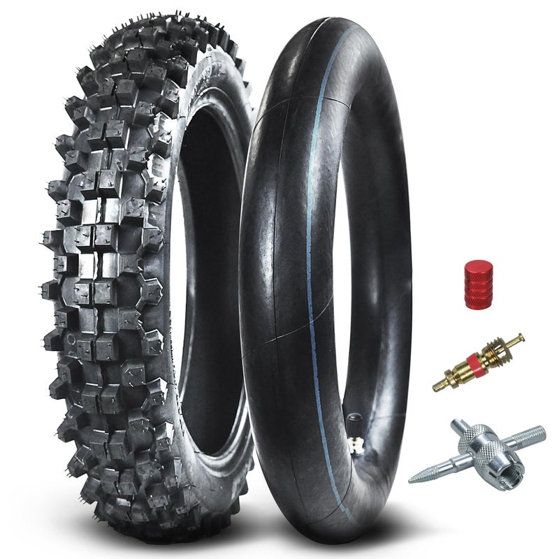 HOLATO Rear 8010012 30012 Tire and Inner Tube for 110cc 125cc CRF70 CRF110 XR70 KLX110 TTR90 PW80 RM60 RM65 TaoTao DB14 SSR Apollo Coolster Dirt Pit Bike Motorcycle Off Road Motocross Heavy Duty