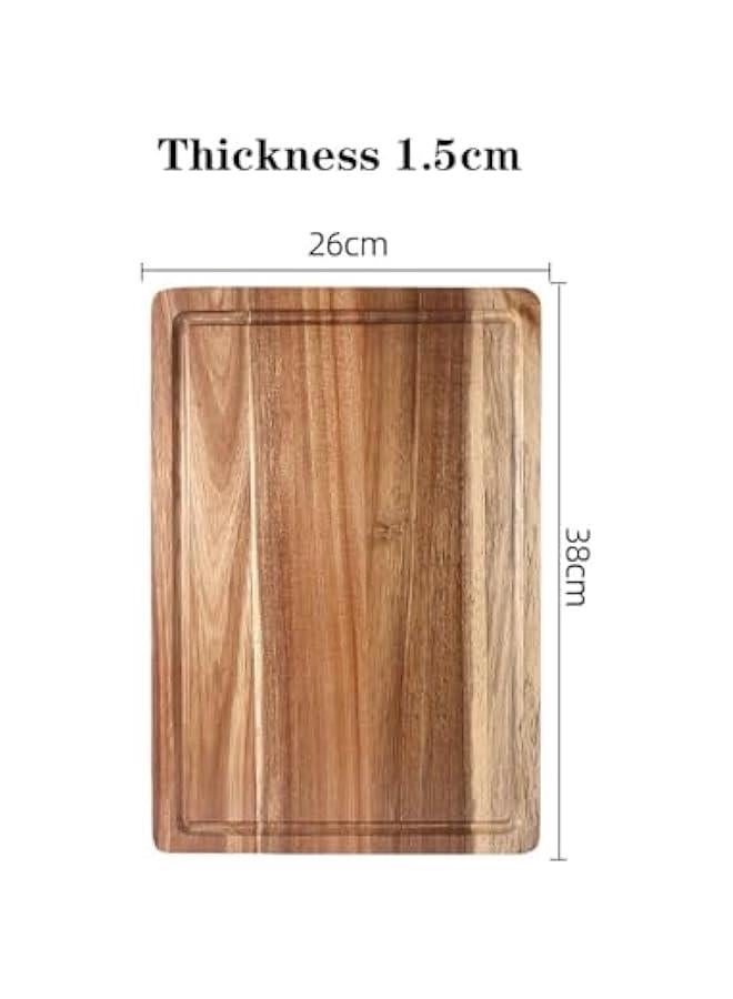 MIXDE Acacia wooden tray, kitchen utensils, household dining plate, square with sink, Acacia wooden tray, cutting board - Image 2