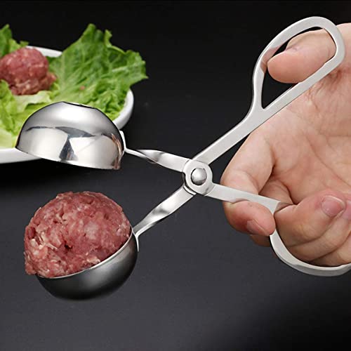 Aulufft 4 Pcs Meatball Spoon Set Meatball Making Tool Non-Stick Meatball Maker Meatball Scoops with Long Handle for Kitchen DIY Cooking - Image 4