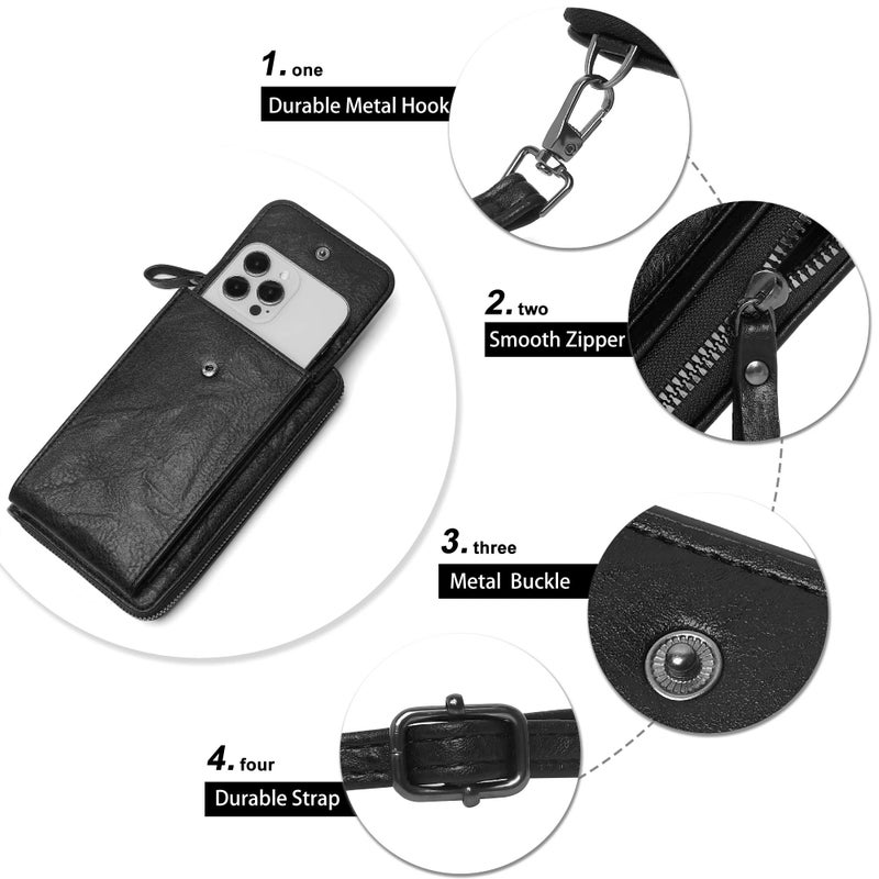 KUKOO Small Crossbody Bags for Women PU Leather Cell Phone Purse Wallet with Credit Card Slots - Image 5