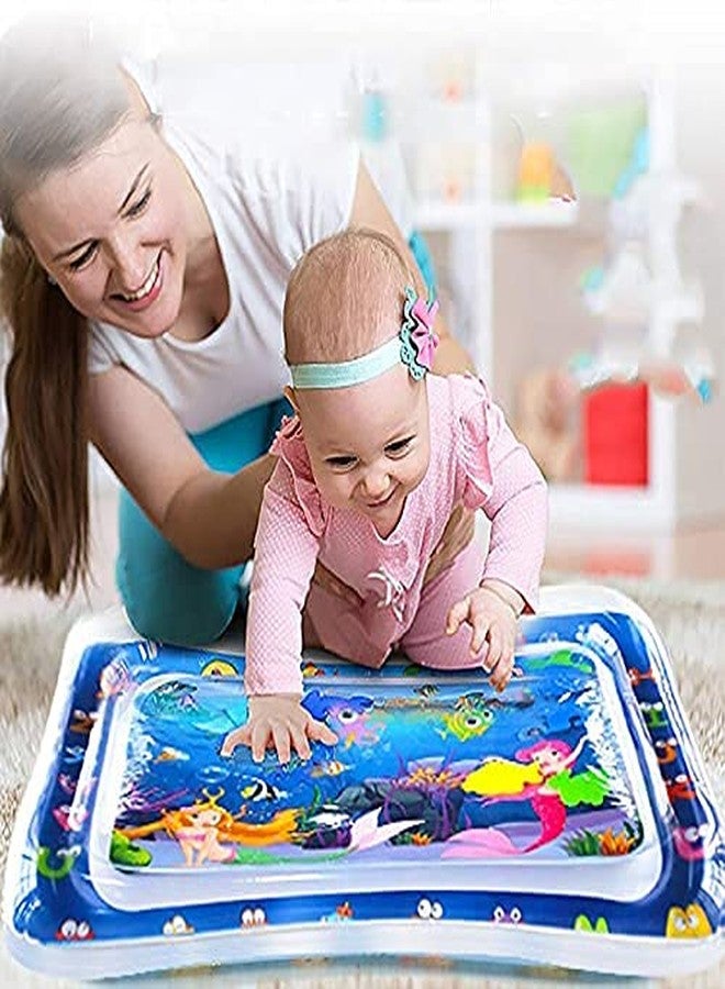 NOBILEA Baby Kids Water Play Mat Toys Inflatable Tummy Time Leak Proof Water Play Mat, Fun Activity Indoor and Outdoor Water Play Mat (Blue) - Image 3