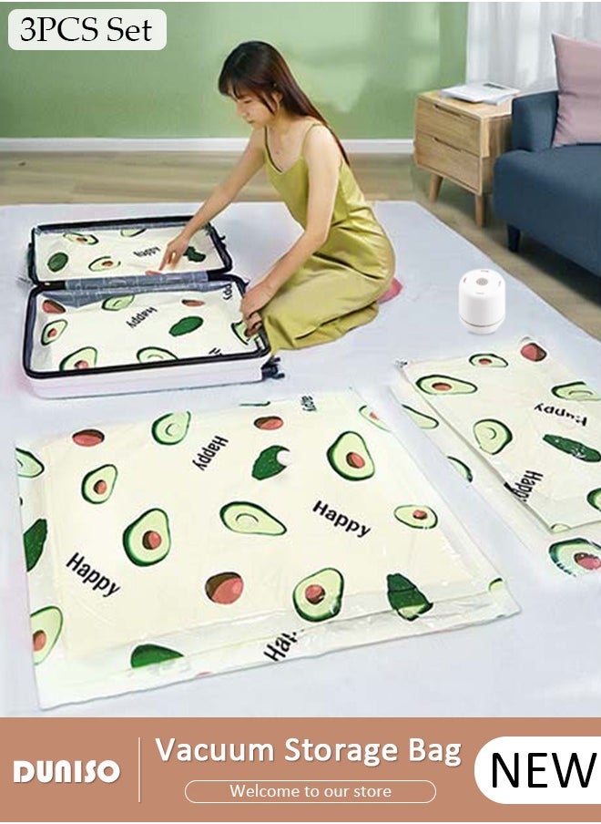 DUNISO Combo Vacuum Storage Bag with Electric Pump, 3 Pack((1 Large + 1Medium + 1 Small) of Reusable Compression Bags, Double Zip Seal Special-Grip Clip,Travel Vacuum Sealer Bags, Space Saver Bags for Clothes, Mattress, Blanket, Pillows, Compression  - Image 1