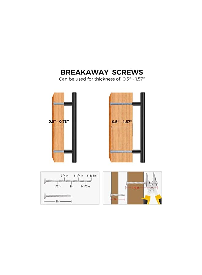PROMASS بروماس 10 عبوة مقبض خزانة أسود غير لامع من الفولاذ المقاوم للصدأ بطول 7-3/8 بوصة مقبض درج أسود غير لامع بمركز ثقب 5 بوصة مقبض درج مطبخ - Image 4