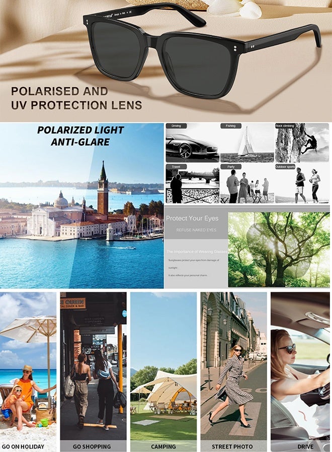 AZorb Polarized Sunglasses for Men Women Square Sun Glassess Men's Sunglass Retro Classic Eye Glasses Shades Sun Glasses Womens Mens UV400 Protection Shades - Image 3