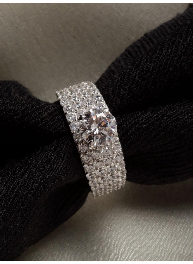 CLARA Made with Swiss Zirconia 925 Sterling Silver Round Solitaire Ring Gift for Women and Girls - Image 2