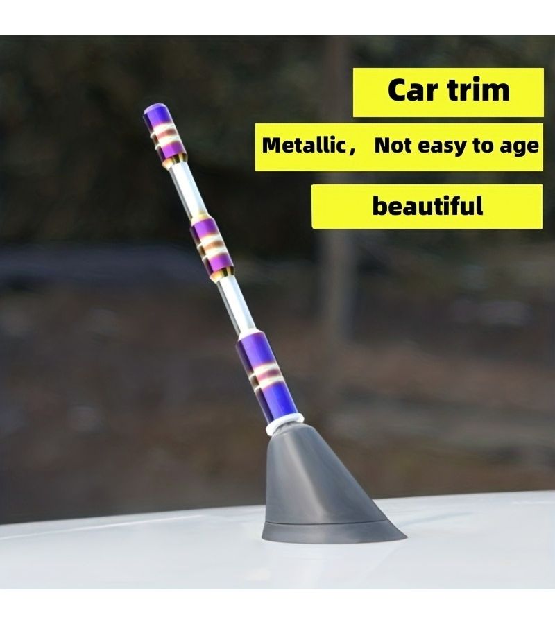 Ultra Short Golden Blue Metal Antenna For Modified Car Decoration And Universal Roof Accessory - Image 5