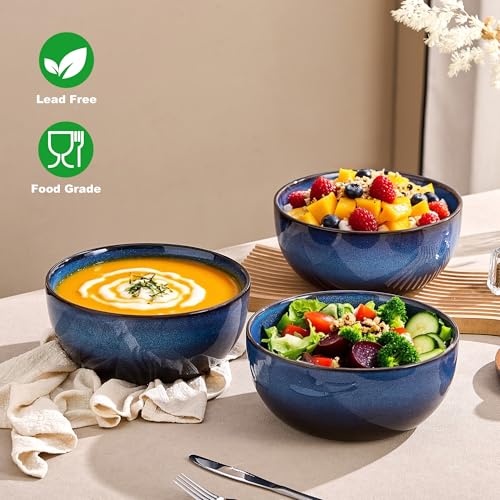 TAUFIKT 9 Inch Large Salad Bowls Set of 2, 83 Oz Porcelain Serving Bowl for Salad Soup Pasta Popcorn, Ceramic Decorative Bowls Fruit Bowl for Home Decor, Microwave,Oven,and Dishwasher Safe - Image 4