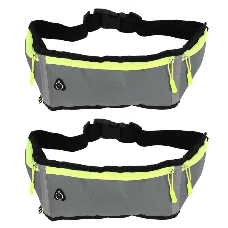 Gray Waist Pack Bag Ultrathin Waterproof Adjustable Belt Reflective Safety For Running Hiking Travel - Image 2