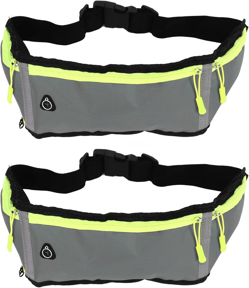 Gray Waist Pack Bag Ultrathin Waterproof Adjustable Belt Reflective Safety For Running Hiking Travel - Image 1