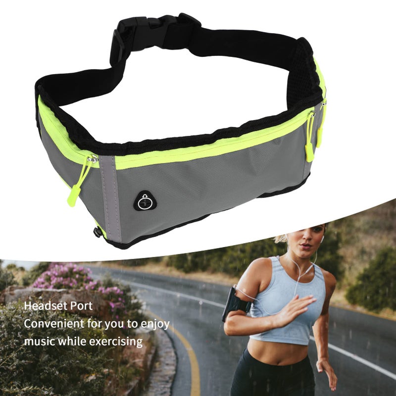 Gray Waist Pack Bag Ultrathin Waterproof Adjustable Belt Reflective Safety For Running Hiking Travel - Image 5