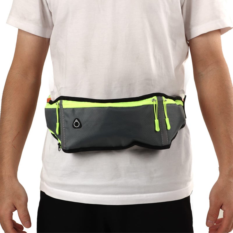 Gray Waist Pack Bag Ultrathin Waterproof Adjustable Belt Reflective Safety For Running Hiking Travel - Image 4