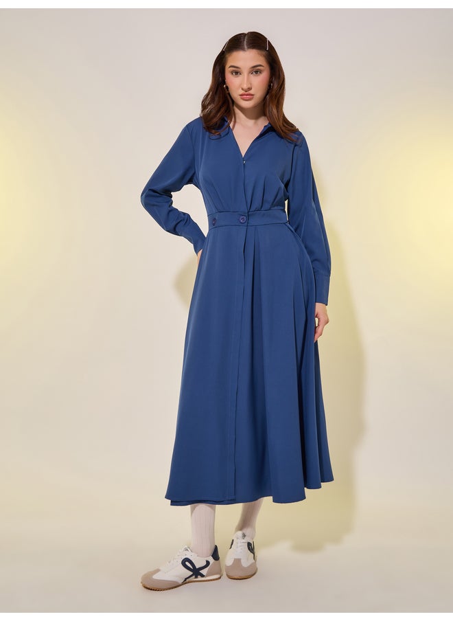 Take Two Belted Shirtdress Midi Dress  - Image 2