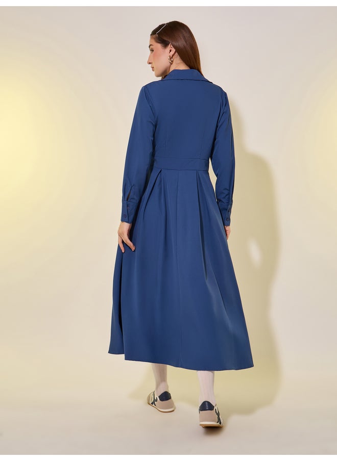 Take Two Belted Shirtdress Midi Dress  - Image 5