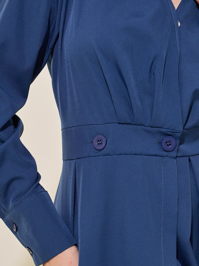 Take Two Belted Shirtdress Midi Dress