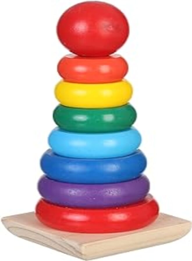 OR Wooden Puzzle Rings for Kids - Multi Color 