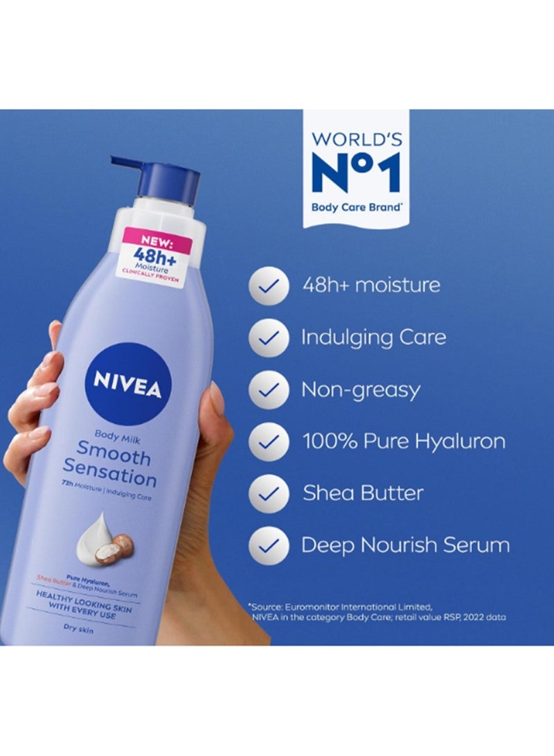 Nivea Shea Smooth Body Lotion, Dry Skin, 625Ml - Image 2