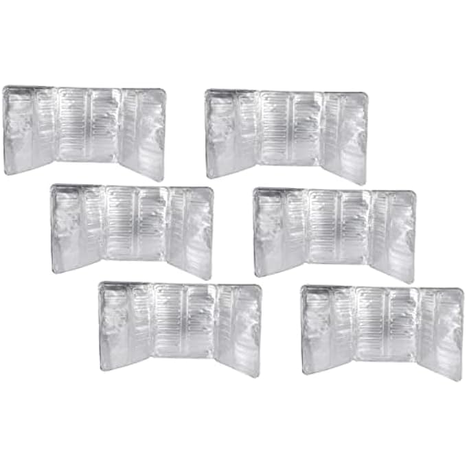 DOITOOL 6Pcs Oil Baffle Aluminum Kitchen Wall Oil Guard Aluminum Anti Splatter Screen Rv Stove Cover Cooking Splatter Screens Oil Splatter Screen Board Oil Splash Aluminum Foil Board - Image 2