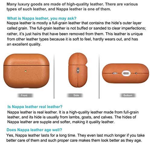 Lopie Leather Case Compatible with AirPods Pro 2nd Generation, Lopie Handmade Leather Case Cover, Protective Case Fully-Wrapped with Top Grain Leather (Not for AirPods Pro 1st Gen) - Black - Image 3
