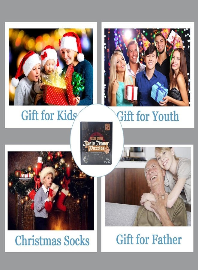 VALUEVIBES Brain Teaser Metal Puzzle Set - 3D Interlocking Metal Cast Mind Games for Adults & Kids (4 Piece Set (A)) - Image 4