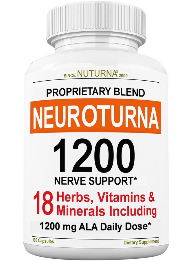 Nuturna Neuropathy Support Supplement with 1200 mg Pure Alpha Lipoic Acid - Maximum Strength Nerve Formula to Fortify Nerves in Fingers, Hands, Toes, & Feet - Best Natural Nerve Relief Support - 180 Capsules - Image 1