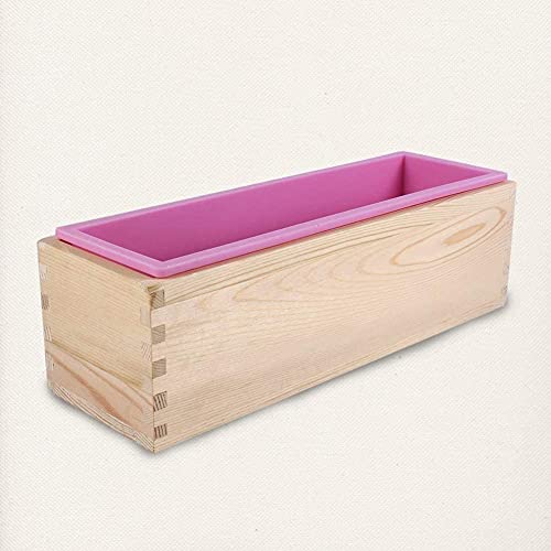 PYRAMIDX Silicone soap molds,Wooden Rectangle Silicone Mould for Making Supplies,Making Soap, Candles and Cakes Random Colour, 29 x 8 x 7 Cm, for 1.5 KG, Multicolour - Image 3