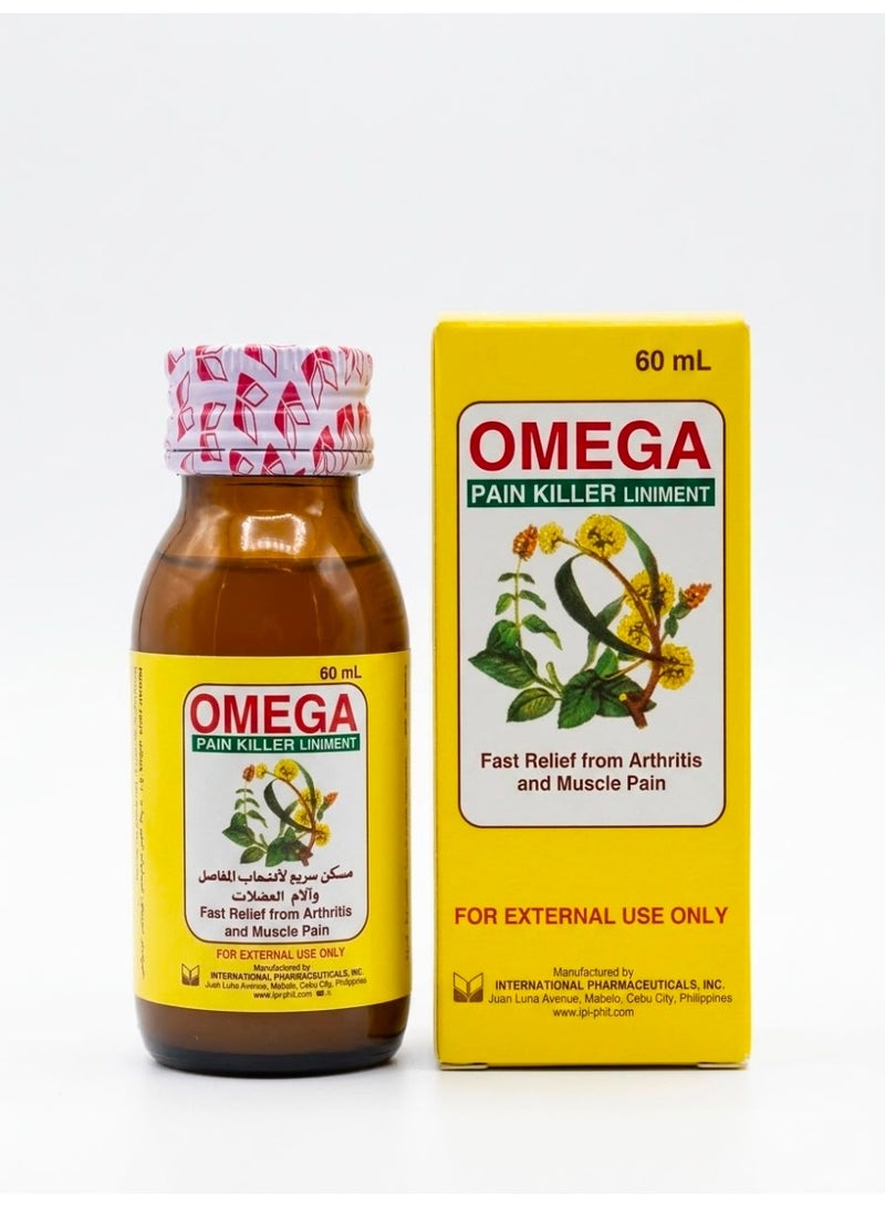 Omega Pain Killer Liniment Fast Relief From Arthritis And Muscle Pain 60 ML - Image 1