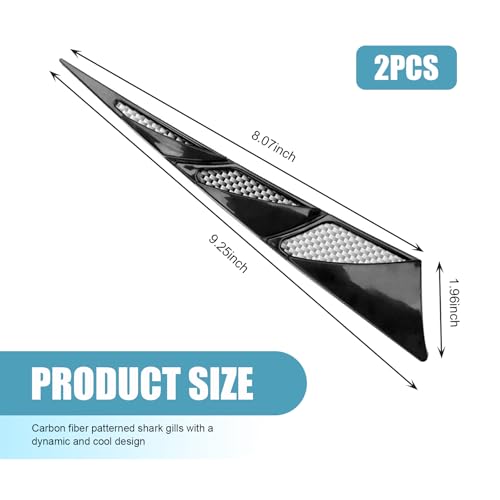 Dogary 2 PCS Car Hood Ventilation Cover, Scratchproof & Collision-resistant Shark Fin Spoiler, Adhesive Car Fender Vent Protection Decoration, Universal for Most Cars, SUVs, Trucks (Black) - Image 2