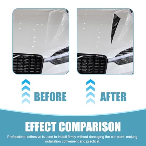 Dogary 2 PCS Car Hood Ventilation Cover, Scratchproof & Collision-resistant Shark Fin Spoiler, Adhesive Car Fender Vent Protection Decoration, Universal for Most Cars, SUVs, Trucks (Black) - Image 4