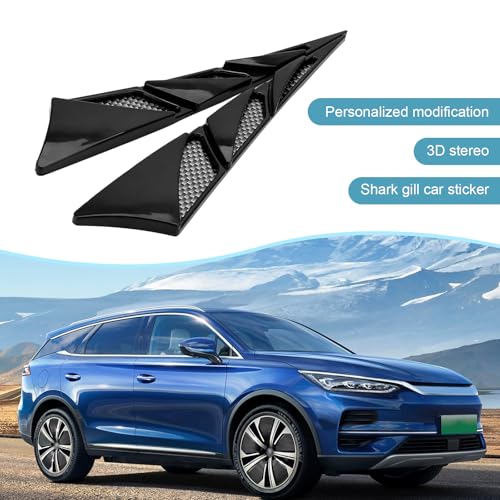Dogary 2 PCS Car Hood Ventilation Cover, Scratchproof & Collision-resistant Shark Fin Spoiler, Adhesive Car Fender Vent Protection Decoration, Universal for Most Cars, SUVs, Trucks (Black) - Image 5