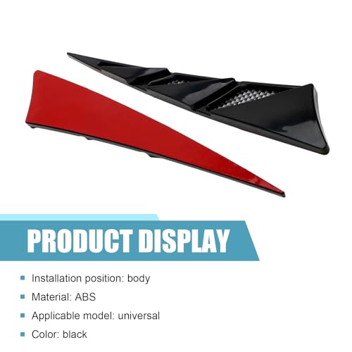 Dogary 2 PCS Car Hood Ventilation Cover, Scratchproof & Collision-resistant Shark Fin Spoiler, Adhesive Car Fender Vent Protection Decoration, Universal for Most Cars, SUVs, Trucks (Black) - Image 3