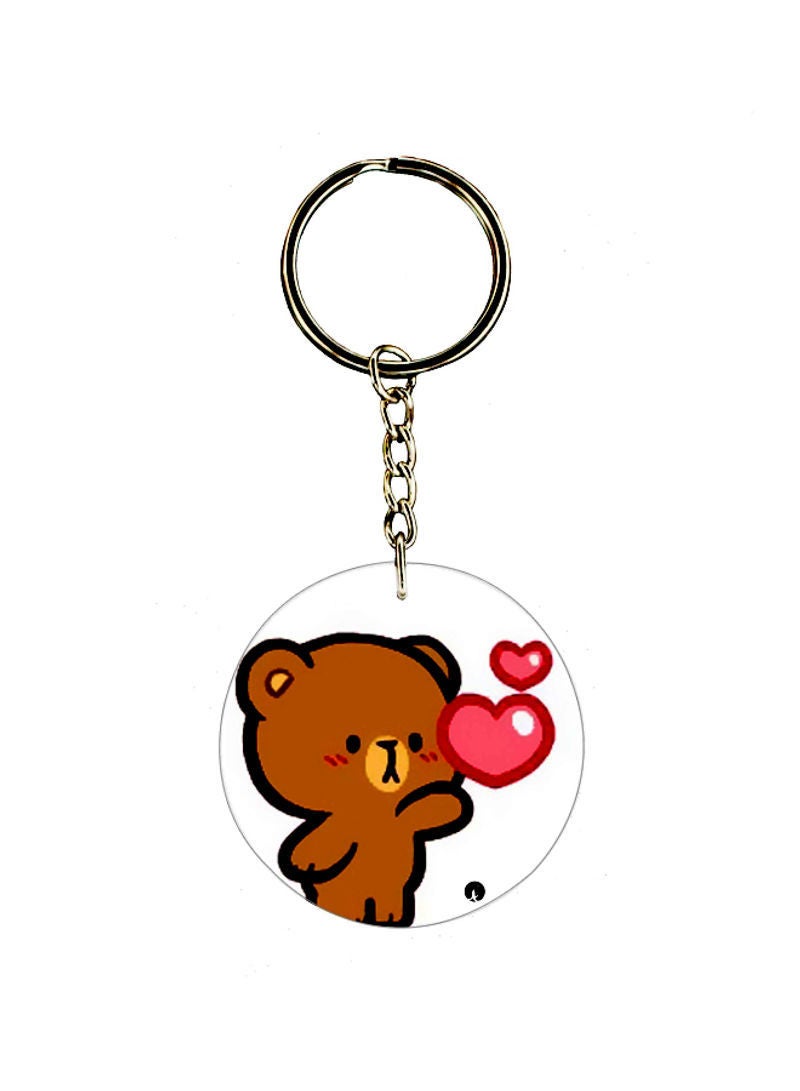 Teddy Bear Printed Keychain
