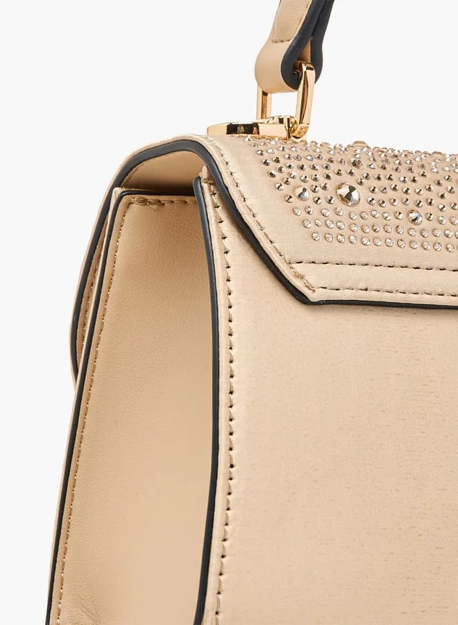 Celeste Women's Embellished Satchel Bag with Top Handle and Detachable Strap