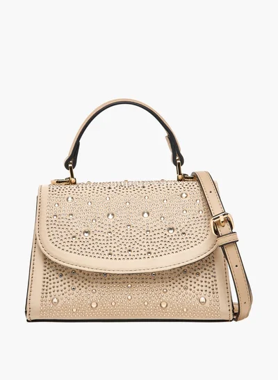 Celeste Women's Embellished Satchel Bag with Top Handle and Detachable Strap