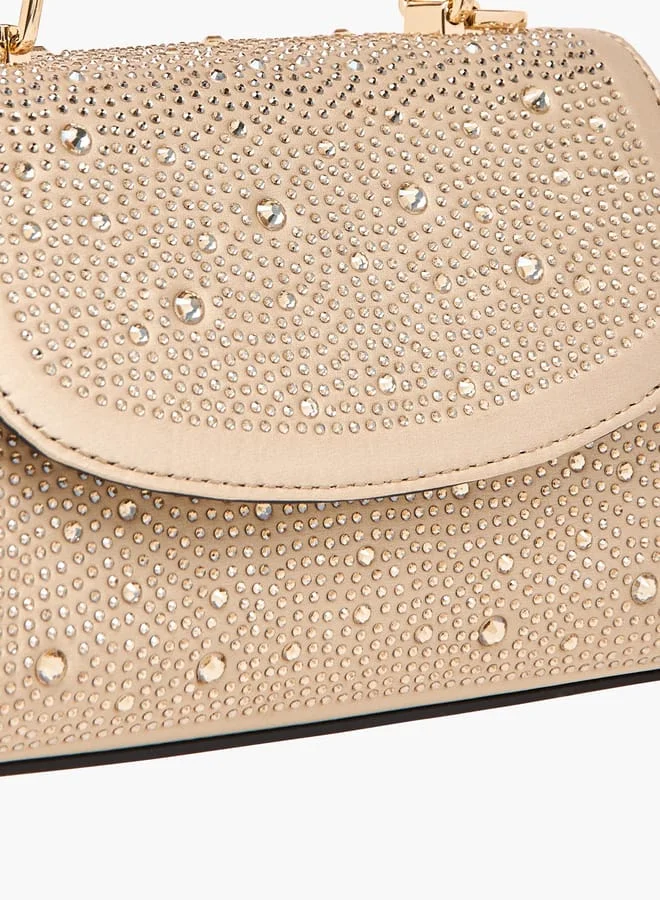 Celeste Women's Embellished Satchel Bag with Top Handle and Detachable Strap