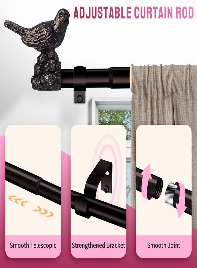 KVEEO Curtain Rods for Window 18 to 45 Inches Vintage Bronze Curtain Rod with Bird Finials Adjustable Drapery Rod Heavy Duty Curtains Rods for Living Room Kitchen Window - Image 4